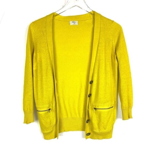 MADEWELL Citron Cardigan zipper pockets & buttons - Picture 1 of 8